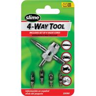 4-Way Valve Tool with 4 Replacement Cores | Valve Core Removal & Thread Tapping | Automotive & A.C. Compatible by CW Brands