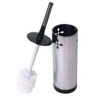 Stainless Steel Toilet Set | Durable Bristles | Hygienic Enclosed Holder | Stylish Design by CW Brands