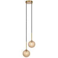 GASTON 2 LIGHT PENDANT ANTIQUE GOLD