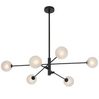 GASTON 6 LIGHT PENDANT BLACK