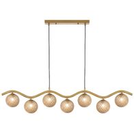 ORTON 7 LIGHT PENDANT ANTIQUE GOLD