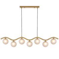 ORTON 7 LIGHT PENDANT ANTIQUE GOLD