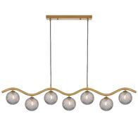 ORTON 7 LIGHT PENDANT ANTIQUE GOLD