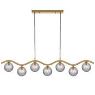 ORTON 7 LIGHT PENDANT ANTIQUE GOLD