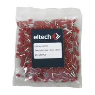Single Cord End Ferrule 1.0mm x 8mm Red
