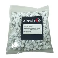 Twin Cord End Ferrule 0.5mm White
