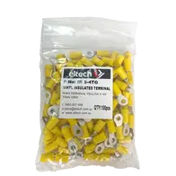 Pre-Insulated Ring Terminal – Twin – Yellow M4