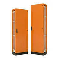 Cable chamber with door & perforated mounting plate – 300w x 1800h x 375d – Orange