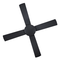 DC Ceiling Fan 48" Black 4 Blade | Energy Efficient | Low Noise Operation | Durable ABS by Fantech