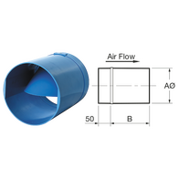 In-line Back Draft Damper 100mm | Prevents Backdraft | Easy Installation | Compatible with Fantech Fans by Fantech
