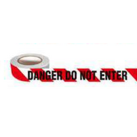 Danger Warning Tape 75mm | High Visibility Red & White Stripes | Durable & Weather-Resistant | 50m Length by Tuff