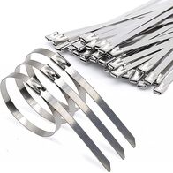 Stainless Steel Cable Tie 520mm | Heavy Duty | Corrosion Resistant | 100 Pack by Tuff
