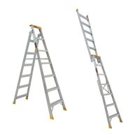Dual Purpose Ladder 7 Step | 150kg Load Capacity | Pro-Lite Aluminium | 2.05 - 3.74m by Gorilla Hartman