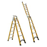 Dual Purpose Ladder 2.1-3.9m | Fibreglass Construction | 180kg Load Capacity | Heavy Duty Design by Gorilla Hartman