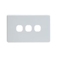 Grid Plate 3 Gang - White