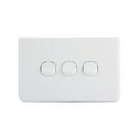 AVOL 3 Gang Light Switch 10A | White | Horizontal