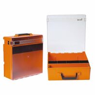 RolaCase Case 003 With Lift Out 3 Compartment Tray Orange With Clear lid