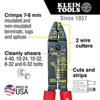 Multi-Tool, Stripper, Crimper, Wire Cutter, 8-22 AWG