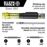 Multi-Bit Electronics Pocket Screwdriver, 4-in-1, Ph., Sl. Bits