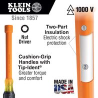 Nut Driver Set, 1000V Insulated, 9-Piece