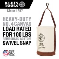 Canvas Bucket, Leather Bottom, Swivel Snap, 30.5 cm