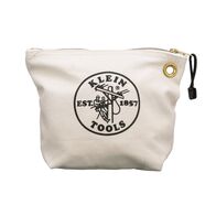 Zippered Bag, Canvas Tool Pouch, 25.4 cm, Natural