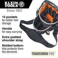 Tool Bag, Tradesman Pro™ Shoulder Pouch, 14 Pockets, 25.4 cm