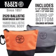 Zippered Bag, Stand-Up Tool Pouch, 2-Pack