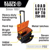 Tradesman Pro™ Tool Master Rolling Tool Bag, 19 Pockets, 57.2 cm