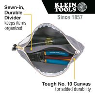 Zipper Bag with Divider, Canvas Tool Pouch, 17.8 cm, Gray