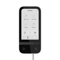 AJAX Touchscreen Keypad Fibra White | 5" IPS Display | 30,000 Hour Backlight | Panic Buttons | by Dicker Data