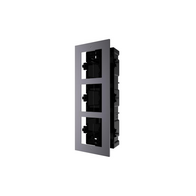 HIKVISION Intercom Triple Module Housing | Durable Plastic | Includes 3 Brackets | Flush Mount | by Dicker Data