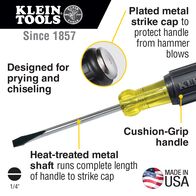 0.6 cm Keystone Demolition Driver, 10 cm Round Shank