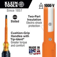 Insulated Screwdriver, 0.8 cm Cabinet, 18 cm Round Shank