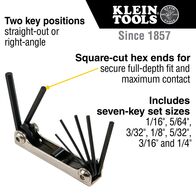 Folding Hex Key Set, 7-Key, Metric Sizes