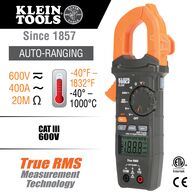 Digital Clamp Meter, AC Auto-Ranging 400 Amp with Temp