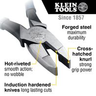 Lineman's Pliers, Heavy-Duty Side Cutting, 221 mm