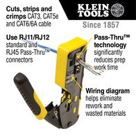Ratcheting Ethernet Cable Crimper / Stripper / Cutter, for Pass-Thru™