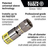 Universal F Compression Connectors, RG6/6Q, 50-Pack