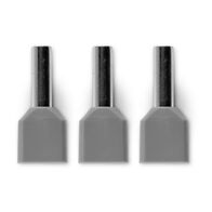 Bootlace Terminal Pre-Insulated Twin Grey 2x 4mm² 100 Pack