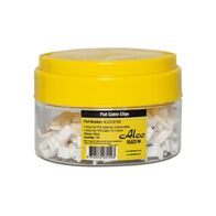 Cable Clip Flat Polyethylene Width-9mm White 100 Pack