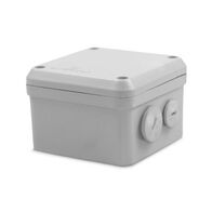 Ezibox Junction Box Weatherproof IP56 PVC Enclosure 105x105x72mm with Accessories for 20/25mm Entries Grey