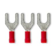 Crimp Terminal Pre-Insulated Fork 6mm Cable 0.5-1.5mm² Red 100 Pack