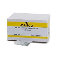 Nylon Nail Anchor Round Head Diameter 5mm x Length 25mm 100 Pack