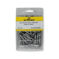 Hexagonal Head Sleeve Bolt Anchor Mechically Galvanised 6.5mm x Length 36mm