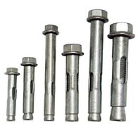 Hexagonal Head Sleeve Bolt Anchor Mechically Galvanised 10mm x Length 50mm
