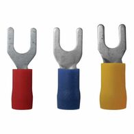 Crimp Terminal Pre-Insulated Fork 4mm Cable 0.5-1.5mm² Red 10 Pack