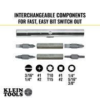 Multi-Bit Screwdriver / Nut Driver, 11-in-1, Ph., Sl., Sq., TORX® Bits
