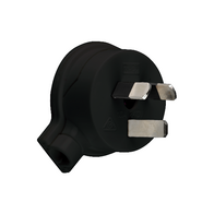 HPM 10A 3 Pins Side Entry Plug Top Black