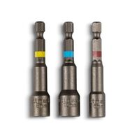 Nut Setter Kit Magnetic Hexagonal 3pce Length 65mm Metric Sizes 6, 8, 10mm